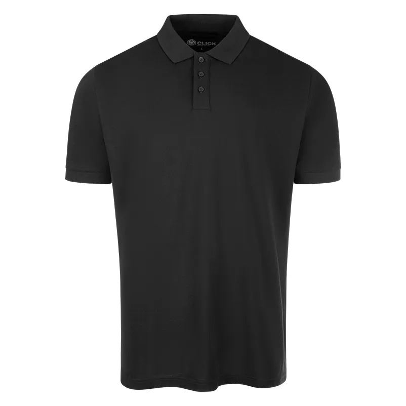 BEESWIFT CLICK WORKWEAR UNISEX SHORT SLEEVE POLO SHIRT — Black